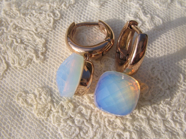Firenze Creolen - air blue opal
