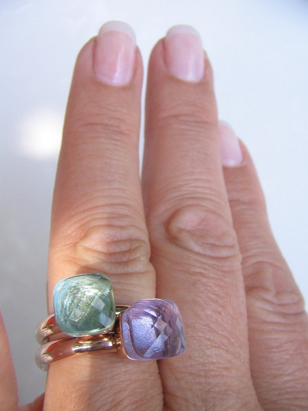 Firenze Ring Small - light grey opal