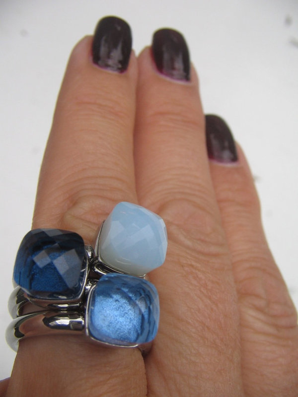 Firenze Ring Small Gr. 54 - air blue opal - silber