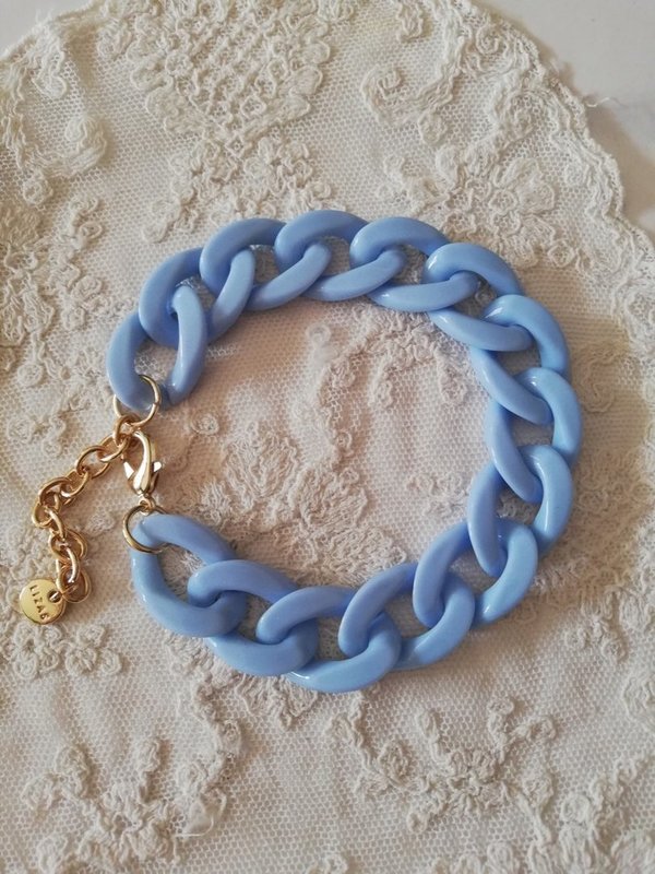 Armband Chain Flat Blue