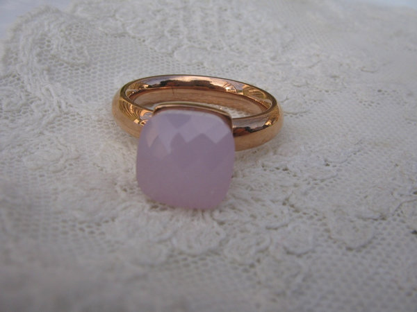 Firenze Ring Classic oder Deluxe - rose quartz opal